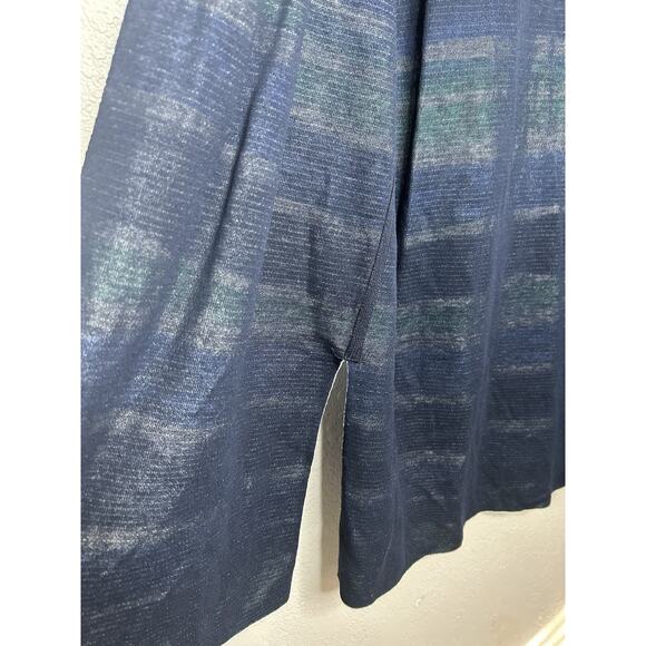 Chico's Kimono Cardigan Sweater Open Front Striped Watercolor Lightweight Size 2 - Picture 5 of 6